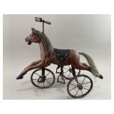 Carved Wood Childï¿½s Horse Tricycle Toy