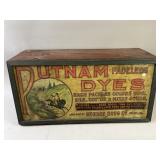 Vintage Putnam Dyes Cabinet Wood Box Display