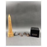 Egyptian Heeroglyph Obelisk & Pyramid Set