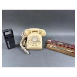 Vintage Rotary Phone & Sony Watchman FD-2A