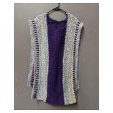 Hand Knit Purple Ladies Poncho Vest