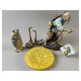 Shiwan Chinese Pottery Brass Geese & More
