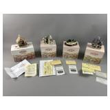 Set of 4 David Winter Cottages Rose, Bakehouse