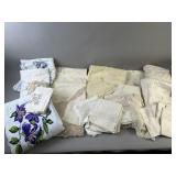 Vintage Tablecloths Embroidered Linen & More