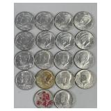 18 Kennedy Half Dollars 1994 - 1974