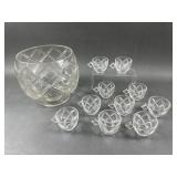 MCM Colony Diamond Block Lattice Glass Punch Bowl