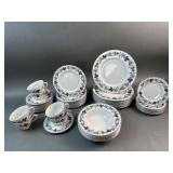 Royal Doulton England 53 pc China Set Burgundy