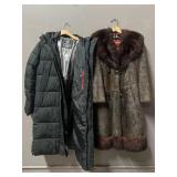 Vntg. Hudsonï¿½s Fur Coat  & NWT Sz L Puffer Coat