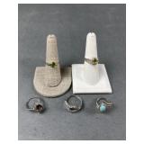 Collection Of Sterling Silver Ladies Rings