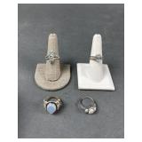 Size 7 Sterling Silver Blue Rings