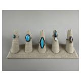 Sterling Silver Turquoise Taxco Style Rings