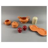 Orange & Red Fiestaware Sugar & Cream & More