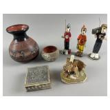 Signed Navajo Pottery Pewter Repoussï¿½ Box & More