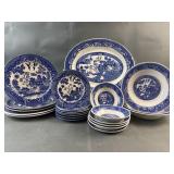Churchill Blue Willow Dinnerware 23pcs
