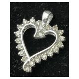 10K Diamond Heart Pendant
