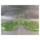 Vintage Uranium Glass Plates & Cake Stands