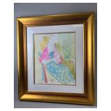 Linda LeKinff Listening To Chopin Pastel Pen & Ink