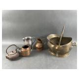 Antique Coal Scuttle Bucket & More