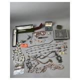 Antique & Vntg. Costume Jewelry, Boxes & More