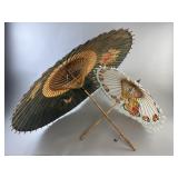 Vintage Parasol Umbrellas Pair of Two