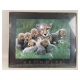 Vintage Framed Poster Cheetahs Kenya Art Wolfe