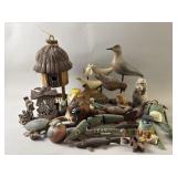 Carved Wooden Birds, Fish Decoys & More
