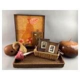 Vtg Framed Hand Painted Flowers & More