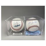 Autographed Baseballs with Case