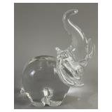 Signed Steuben 1960s Crystal Elephant