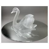 Signed Lalique Crystal Swan