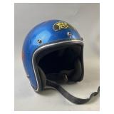 Vtg 1970s Blue Glitter Bell RT Motorcycle Helmet