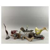 Vtg Edgecomb Handcrafted Wood Birds & More