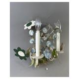 MCM 1960s Floral Metal Wall Sconce
