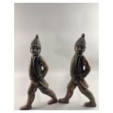 Antique/Vintage Cast Iron Soldier Andirons
