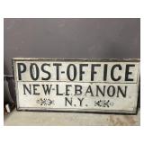 Vtg Post Office New Lebanon NY Sign