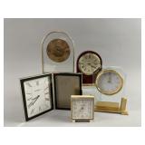 Vtg Bulova Quartz Mantle Desk Clock & More