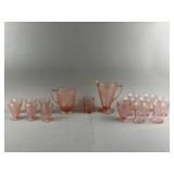 Vintage Pink Depression Glass Blossom Design
