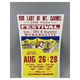 Vtg Poster Adv. Sign Polka Wyandotte Festival