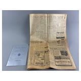 The Wyandotte Tribune 1958 Newspaper & More!