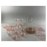 Hazel Atlas Cloverleaf Pink Depression Glass Cups