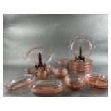 Vintage Open Rose Pink Depression Glass