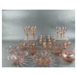 Vtg Arcorac Rosaline Pink Swirl Depression Glass