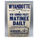 Vtg Promotional Poster Wyandotte Theatre