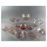 Jeannette Glass Co Swirl Pink Depression Glass Lot