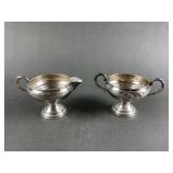 Sterling Weighted Cream & Sugar