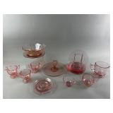 Pink Depression Glass Cake Plate & More