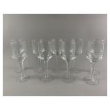 9 Crystal Champagne Flutes Glasses