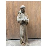 Vtg Weathered Concrete Garden Statue St. Francis