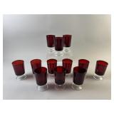 French Luminarc Cavalier Ruby Wine Glasses Set