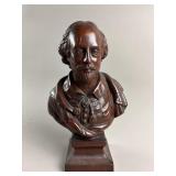Carved Wood Bust Of William Shakespeare
